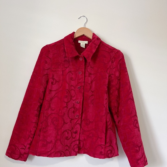 Embroidered Blazer Jacket - Appleseeds Petites - Vintage Style Size 10P - Picture 8 of 9